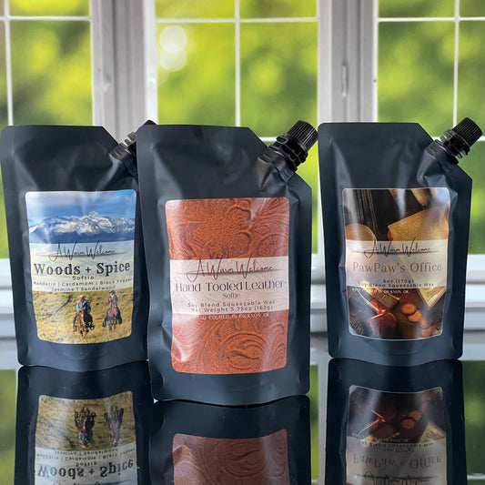 Hand-Tooled Leather Softie | Squeeze Wax Melt