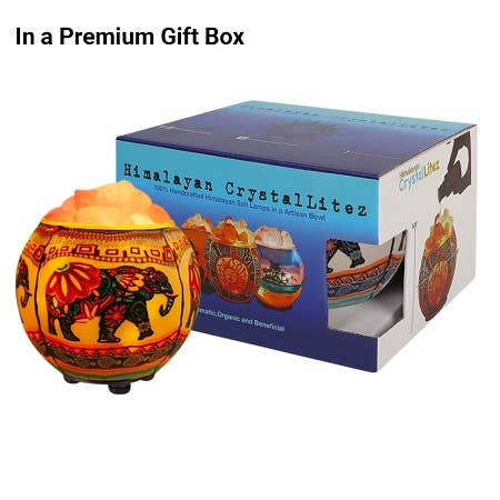 Ethnic Elephant Salt Lamp Diffuser With Ul Listed Dimmer