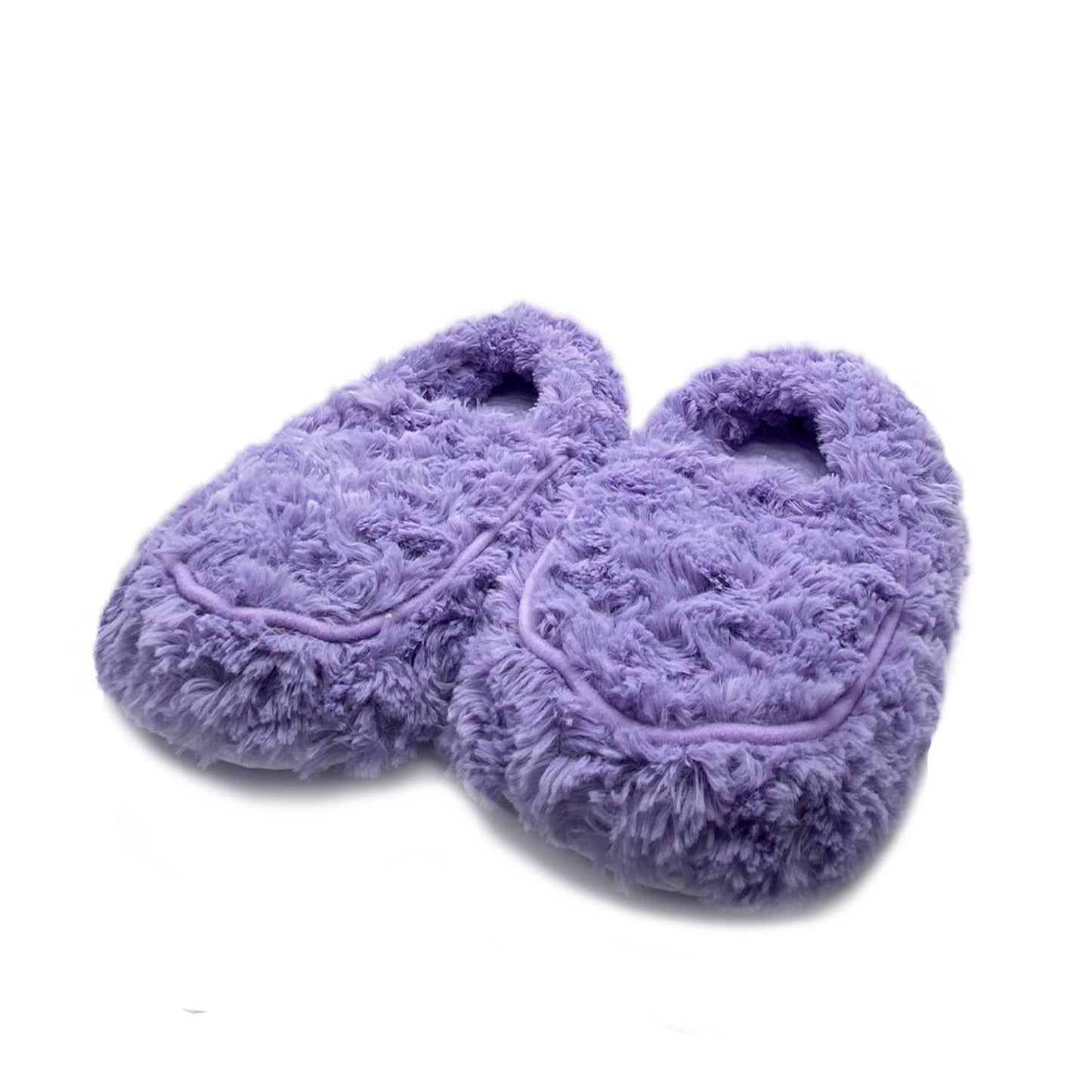 Purple curly slippers
