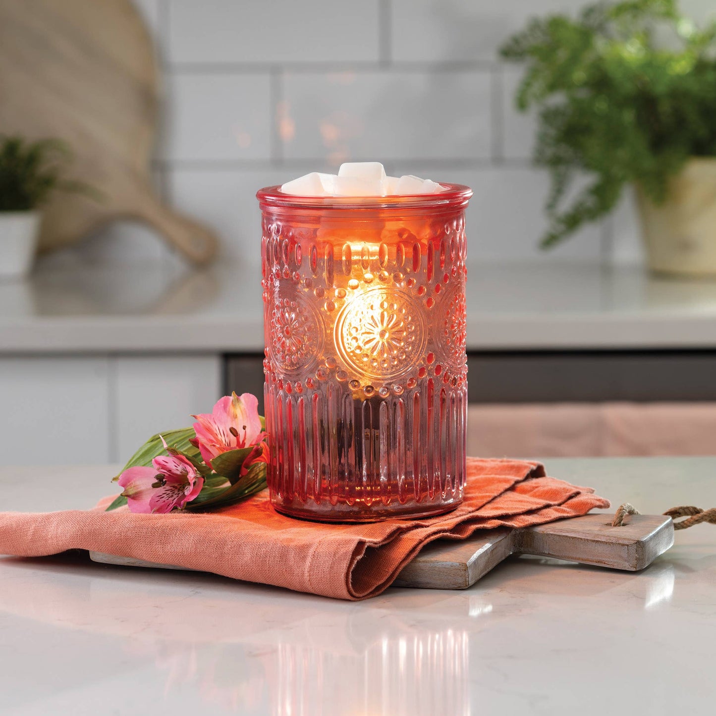Vintage Pink Parisian Glass Fragrance Warmer