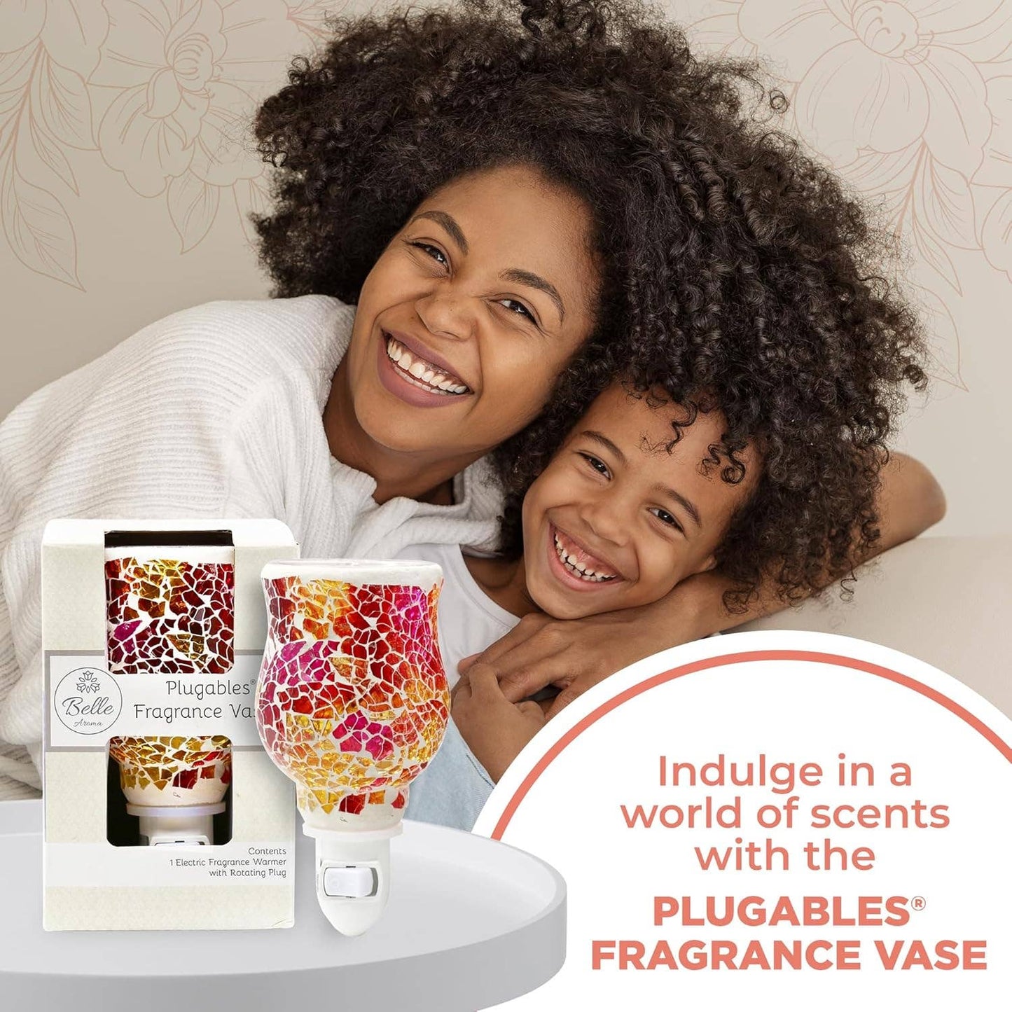 Plugables® Fragrance Vase - Pink/Gold Mosaic Wax Warmer