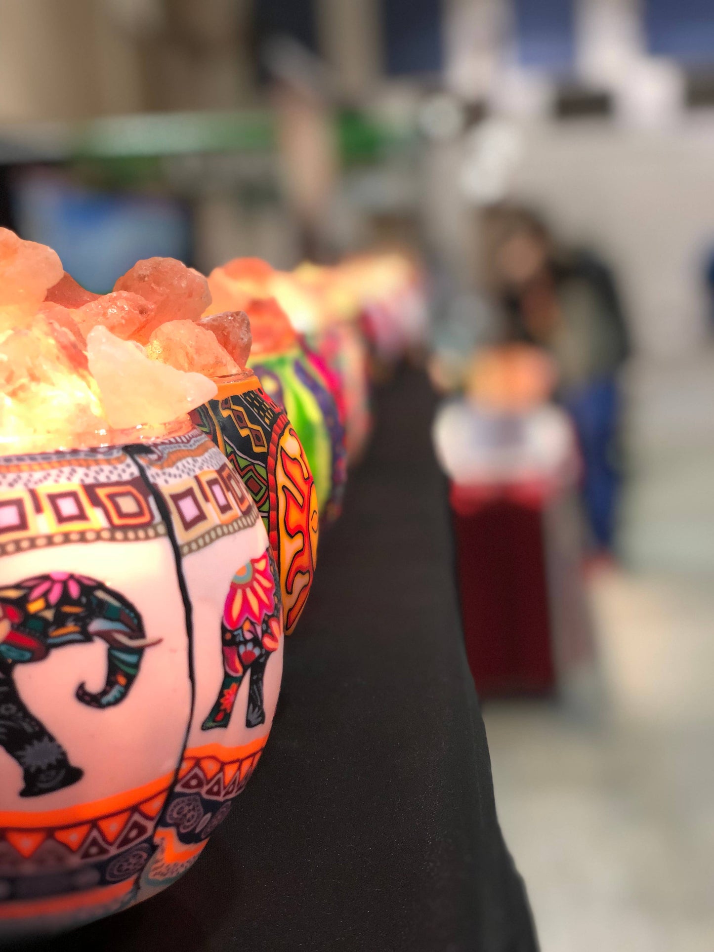Ethnic Elephant Salt Lamp Diffuser With Ul Listed Dimmer