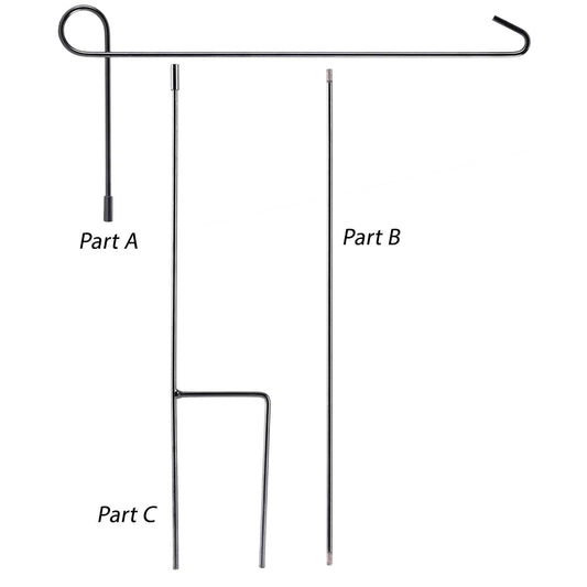 WindGuard 3-Piece Garden Flag Pole with Secure End Stopper, 40 H