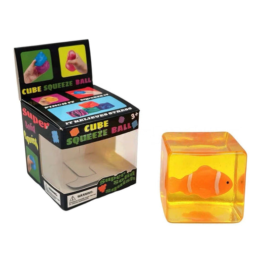 Glow-in-the-Dark Clownfish Ice Cube Squishy Slow Rising Stress Toy