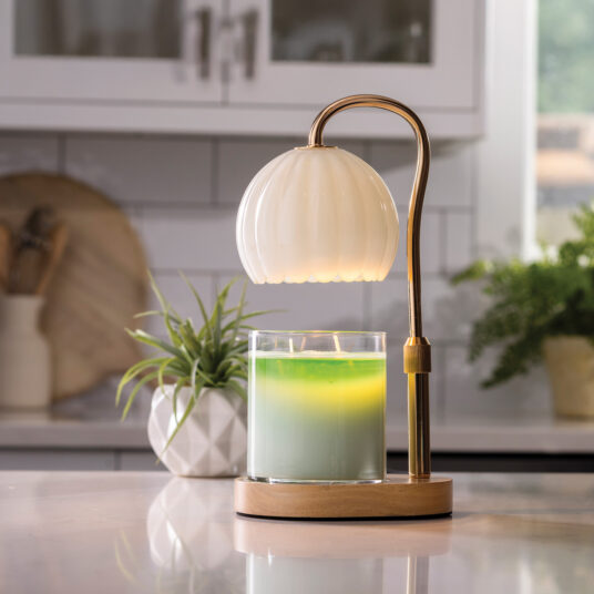Milk Glass Candle Warmer Lamp