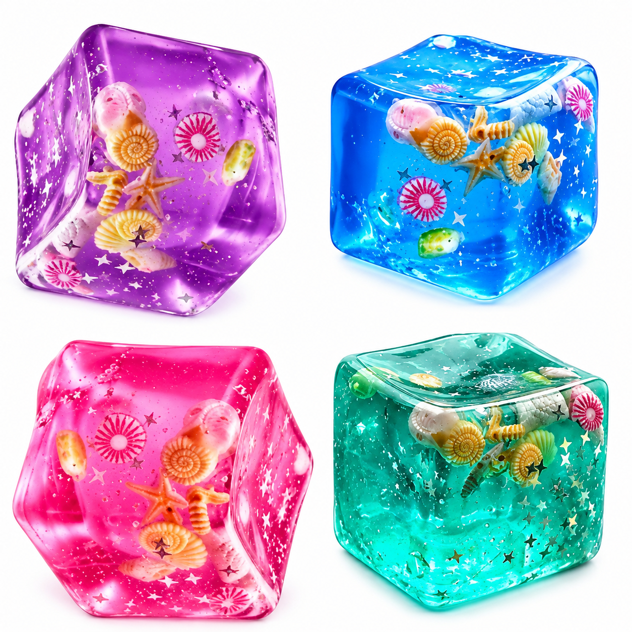 BIG MALTOSE CUBE WITH GLITTER & SHELLS