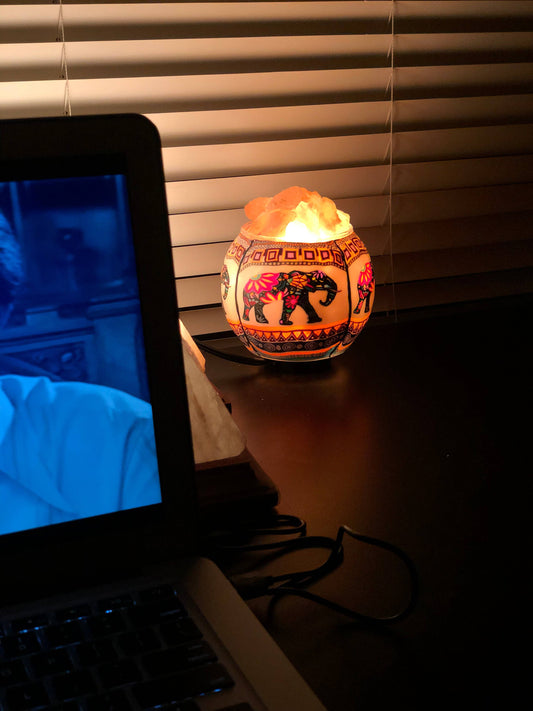 Ethnic Elephant Salt Lamp Diffuser With  Ul  Listed Dimmer