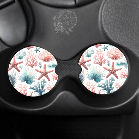 Pastel Star Fish - Ocean Life- Marine Animal- Car Coasters