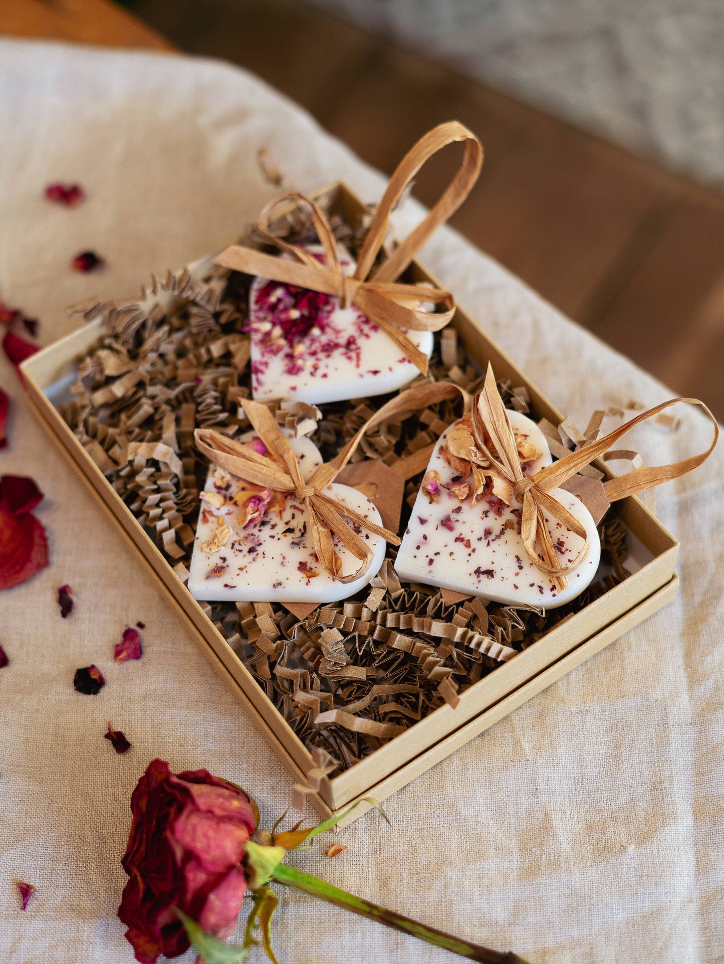 Heart Scented Decoration - Rose & Lemon Leaf
