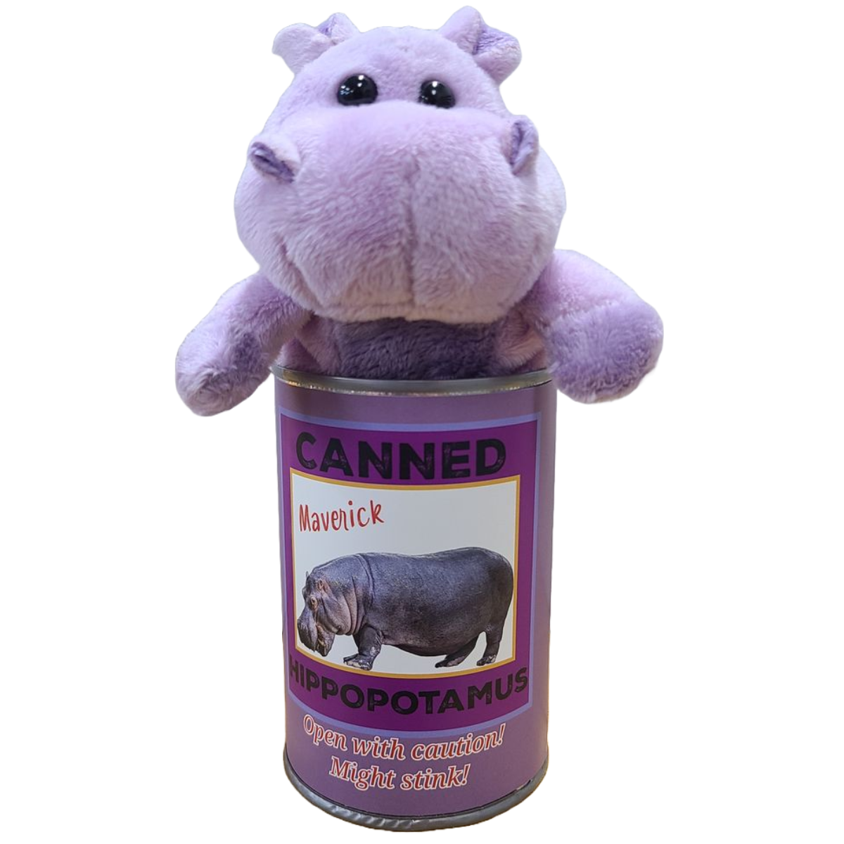 Canned Hippo | Stuffed Animal Plush w/Funny Jokes | Gift