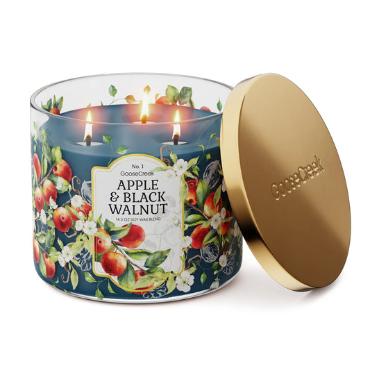 Apple and Black Walnut 3 wick candle