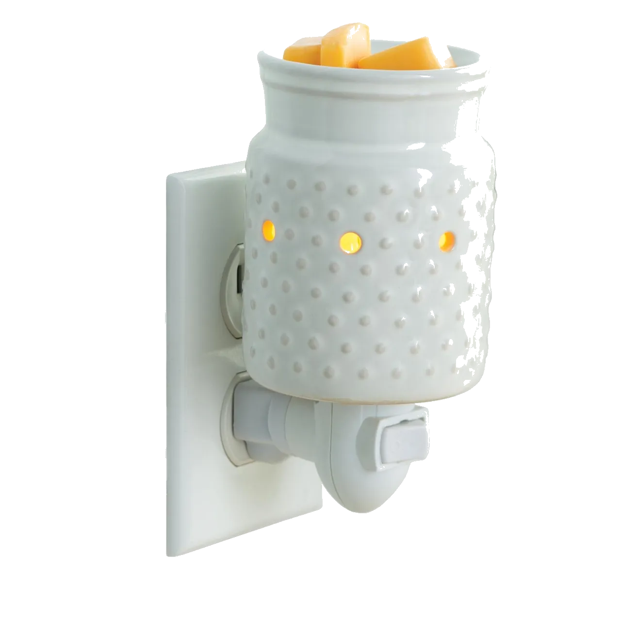 White Hobnail Pluggable warmer