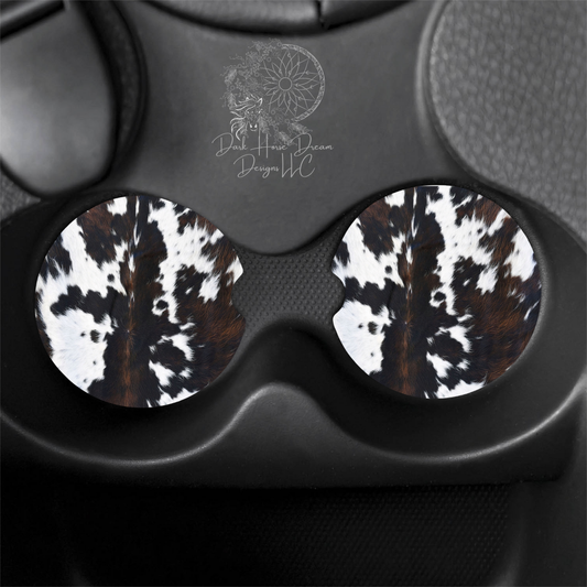 Cow Hide Patterned Car Coasters