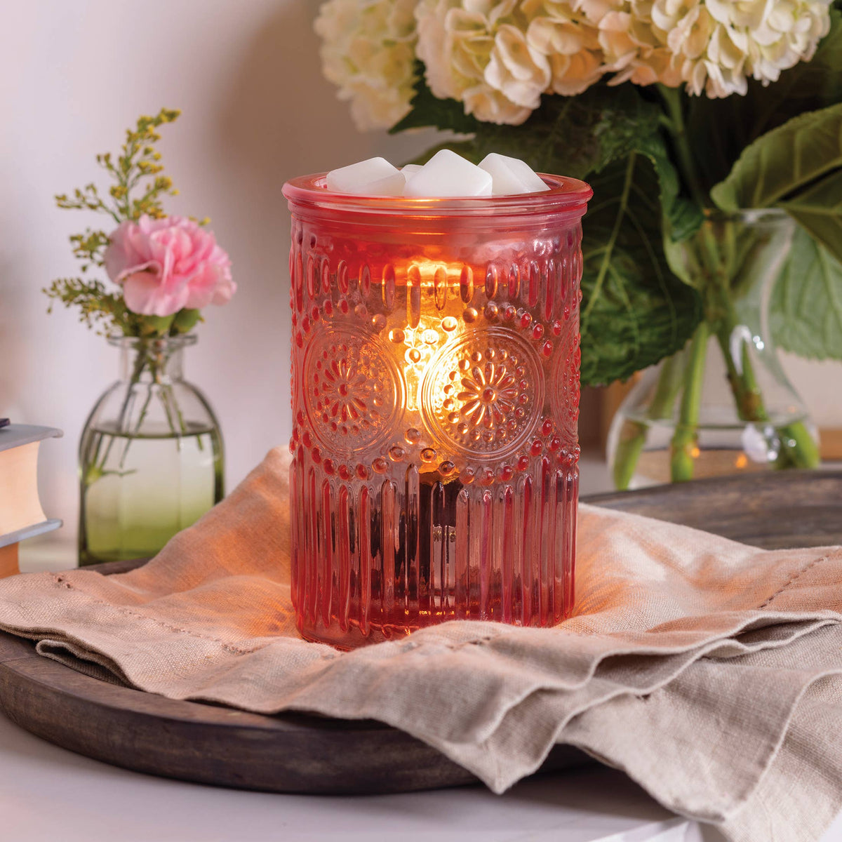 Vintage Pink Parisian Glass Fragrance Warmer