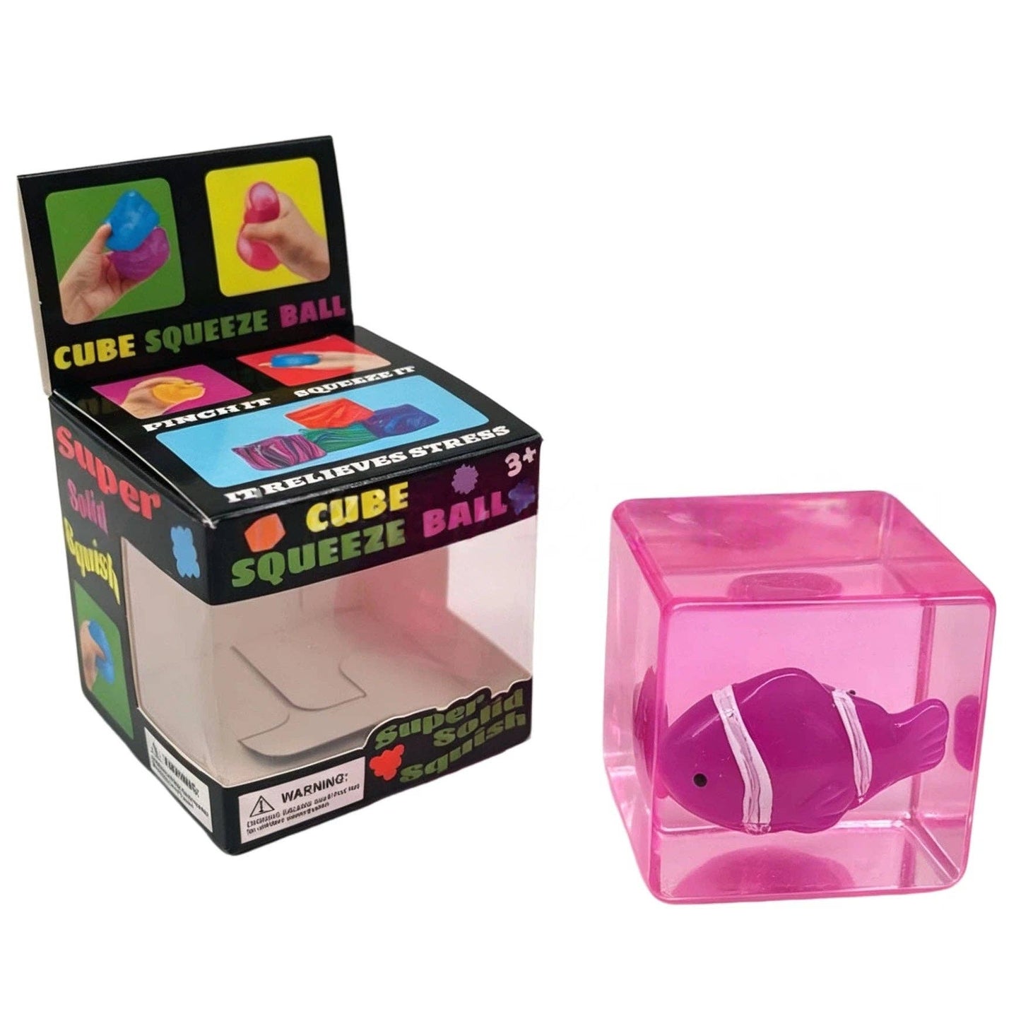 Glow-in-the-Dark Clownfish Ice Cube Squishy Slow Rising Stress Toy