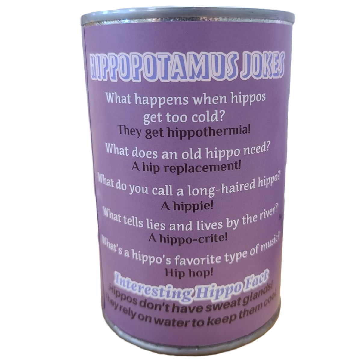 Canned Hippo | Stuffed Animal Plush w/Funny Jokes | Gift