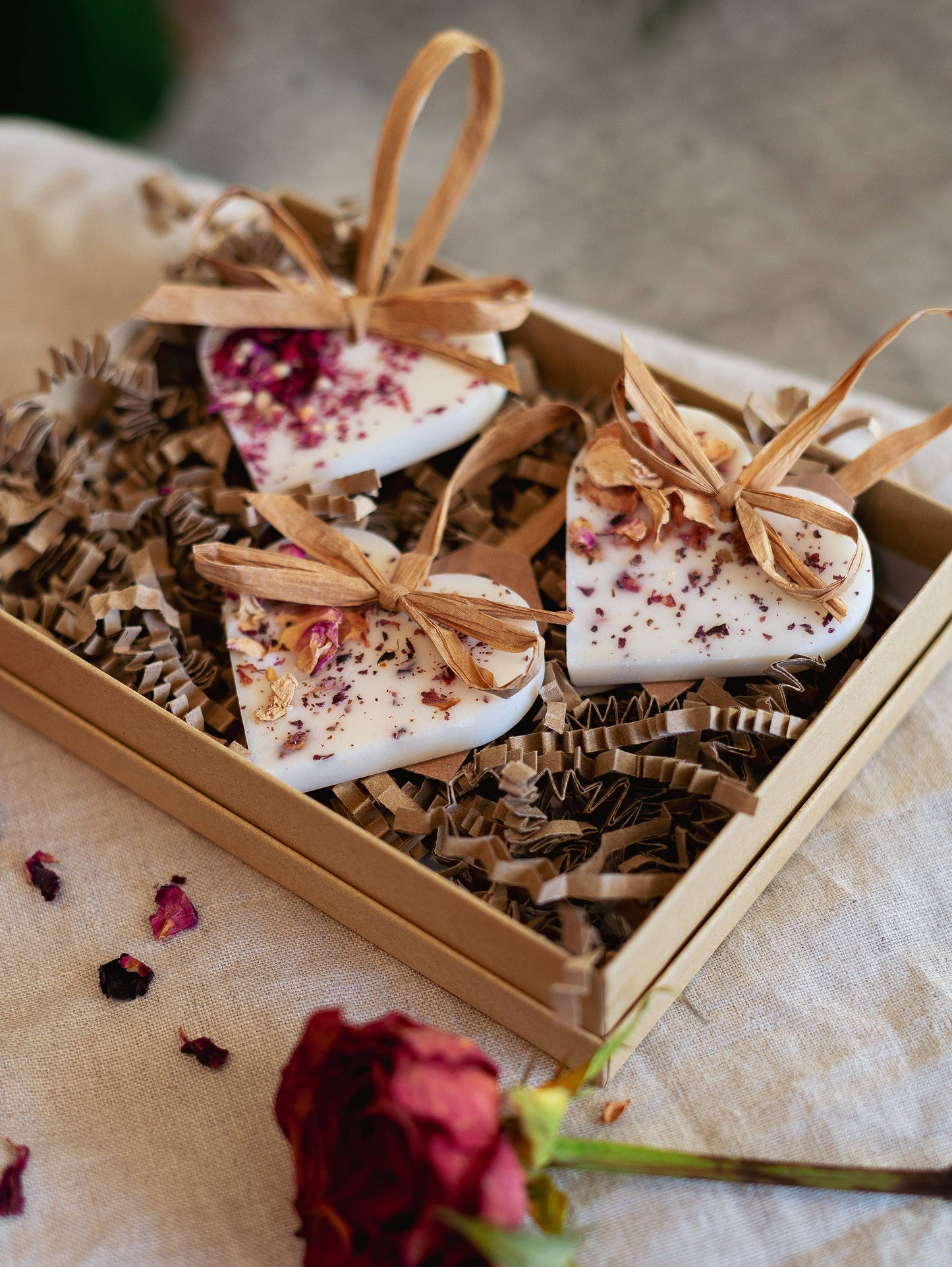 Heart Scented Decoration - Rose & Lemon Leaf