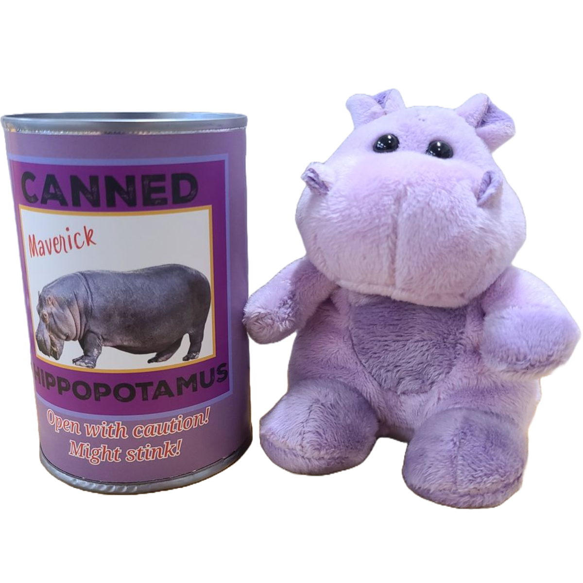 Canned Hippo | Stuffed Animal Plush w/Funny Jokes | Gift